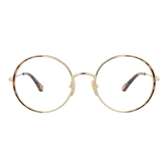 Chloé Womens Round/Oval Gold Gold Transparent Fashion Designer Eyewear - Picture 1 of 4